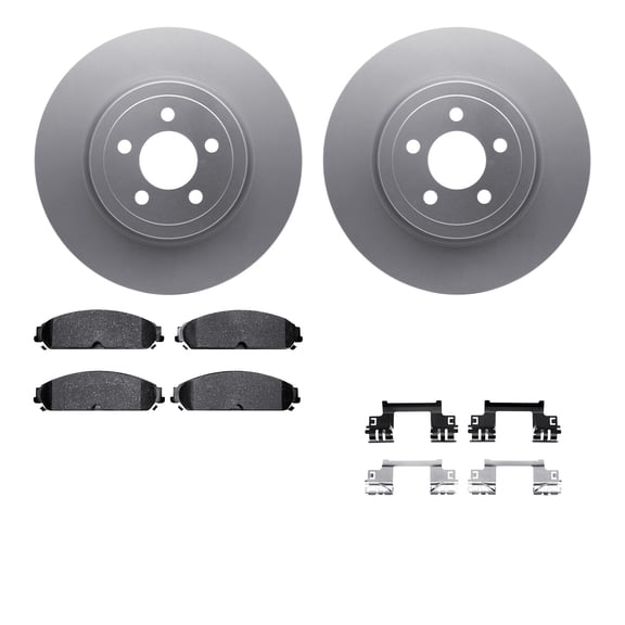 Dynamic Friction Company Front Geospec Brake Rotors with 5000 Advanced Brake Pads includes Hardware 4512-39044