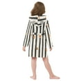 thumbnail image 7 of FORMRS Niños Bathrobe Unisex Hooded Robe Soft Plush Pajamas Sleepwear, Size 2-3T, Black Abstract Stripes, 7 of 7