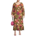 thumbnail image 2 of Terra & Sky Women's Plus Size Sweetheart Neck Raglan Maxi Dress, 2 of 5