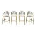 thumbnail image 2 of Amara Modern Outdoor Patio Barstools, Aluminum Frame, Scallop-Shaped Backrest, Maple, Set of 4, 2 of 10