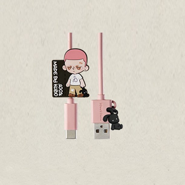 POPMART KUBO JEANS Series Blind Box Data Cable IPhone TYPE-C Mystery Box Doll Cute Anime Figure Ornaments Collection Gift
