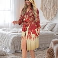 thumbnail image 5 of Yuyamidu Christmas Robes for Women Plus Size S Reindeer Long Sleeves Bathrobe Sleepwear Snowflake Kimono Dress Comfy Long Nightgown Loose Dressing Gown Robe, 5 of 7