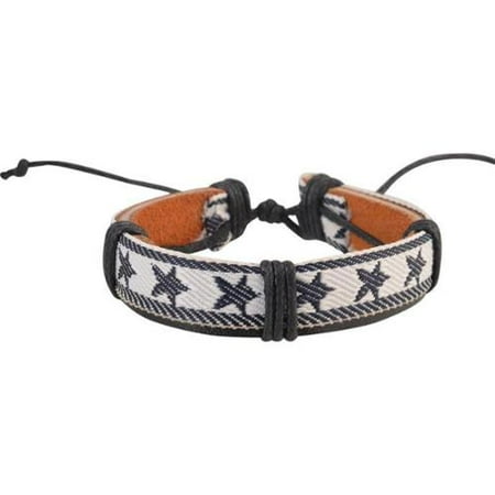 - Zodaca Genuine Real Leather Handmade Bracelet Braided Wristband Mens Ladies Women Unisex One Size Adjustable Black/White