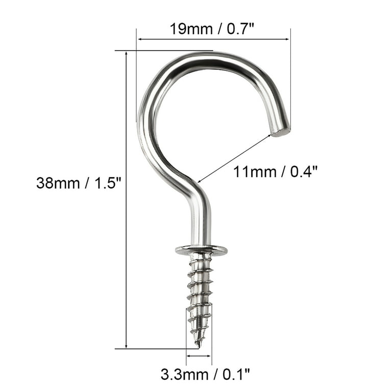 Zinc L Shaped Screw Hooks Self Tapping Wood Hook Lag Eye Screw