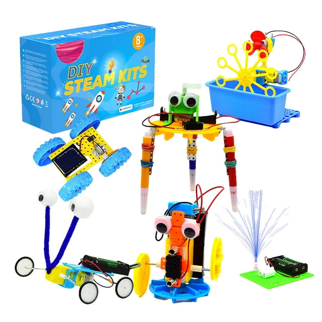 Robot Kit Children's Electronic Science Experimental Project Boys' Toys Boys' DIY Engineering Robot Construction Kit Arts And Crafts for Kids Ages 8-12 Boys Drawing Kids Arts And Crafts Arts And