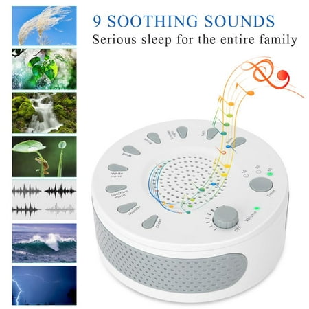 Yosoo White Noise Sound Machine | Portable Sleep Therapy for Home, Office, Baby & Travel | 9 Relaxing & Soothing Nature Sounds, Battery or Adapter Charging Options, Auto-Off Timer | Sound