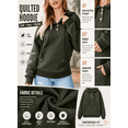 thumbnail image 3 of DOKOTOO Women Hoodie Sweatshirt with Pockets Drop Shoulder Pullover Tops Drawstring Half Buttoned Tops Green XL US16-18, 3 of 9