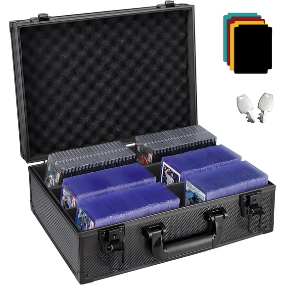 KiddiTouch Football Card Case, Storage Box for 3" x 4" 35pt Magnetic Cards Holders, Sports Trading Card Case for Baseball, Basketball (Holds 600  Toploaders)