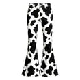 thumbnail image 4 of Kiijoy Girls Fashion Flare Pants Cow Print Mid Rise Trousers with Pockets, White, Sizes 5-16, 4 of 4