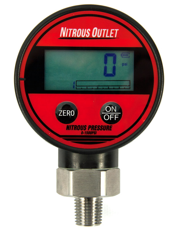 Nitrous Outlet Digital Pressure gauge, 01500 Psi, 1/4 NPT Thread