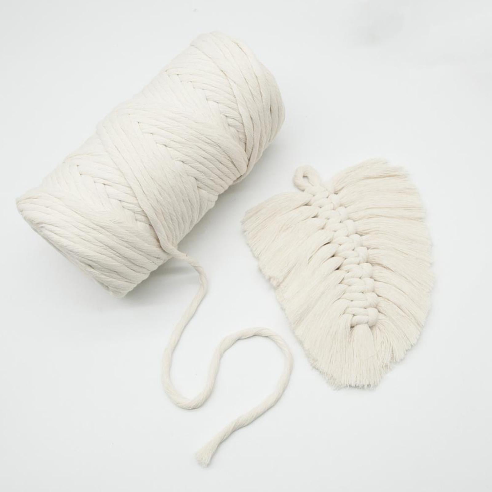 FVDPWYE yotijar 100% Natural Macrame Cotton Cord, 6 Mm X 109 Yard Cord Cord Cotton Rope 6mm with 2 Sticks