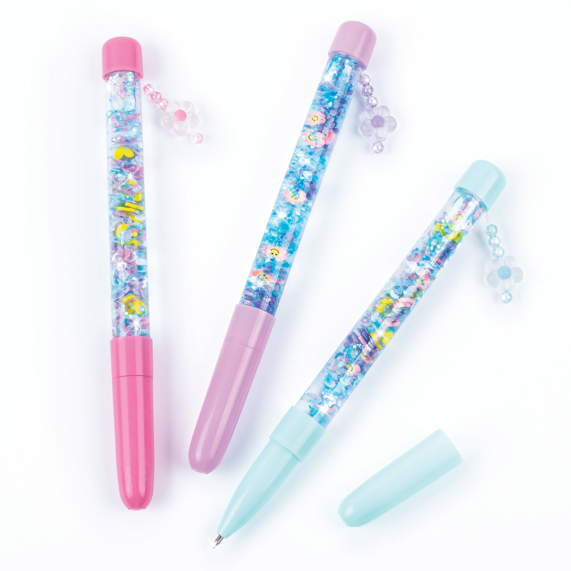 Make It Real: DIY Floaty Pens - Make 3 Sparkly Pens, Customize With Glitter & Charms, Tweens, Girls & Kids Ages 8+
