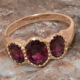 thumbnail image 5 of LBG British Made Classic 14k Rose Gold Natural Garnet Womens Anniversary Ring - 33 size options - Size 5.25, 5 of 7