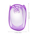 thumbnail image 2 of Foldable Up Easy Open Mesh Laundry Clothes Hamper Basket for College Dorm (Purple), 2 of 6