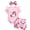 A/Double Heart Pink, variant on HWJAD Newborn Baby Girl Clothes Big Sunflower Short Sleeve Romper Floral Shorts Headband Infant Summer Outfits
