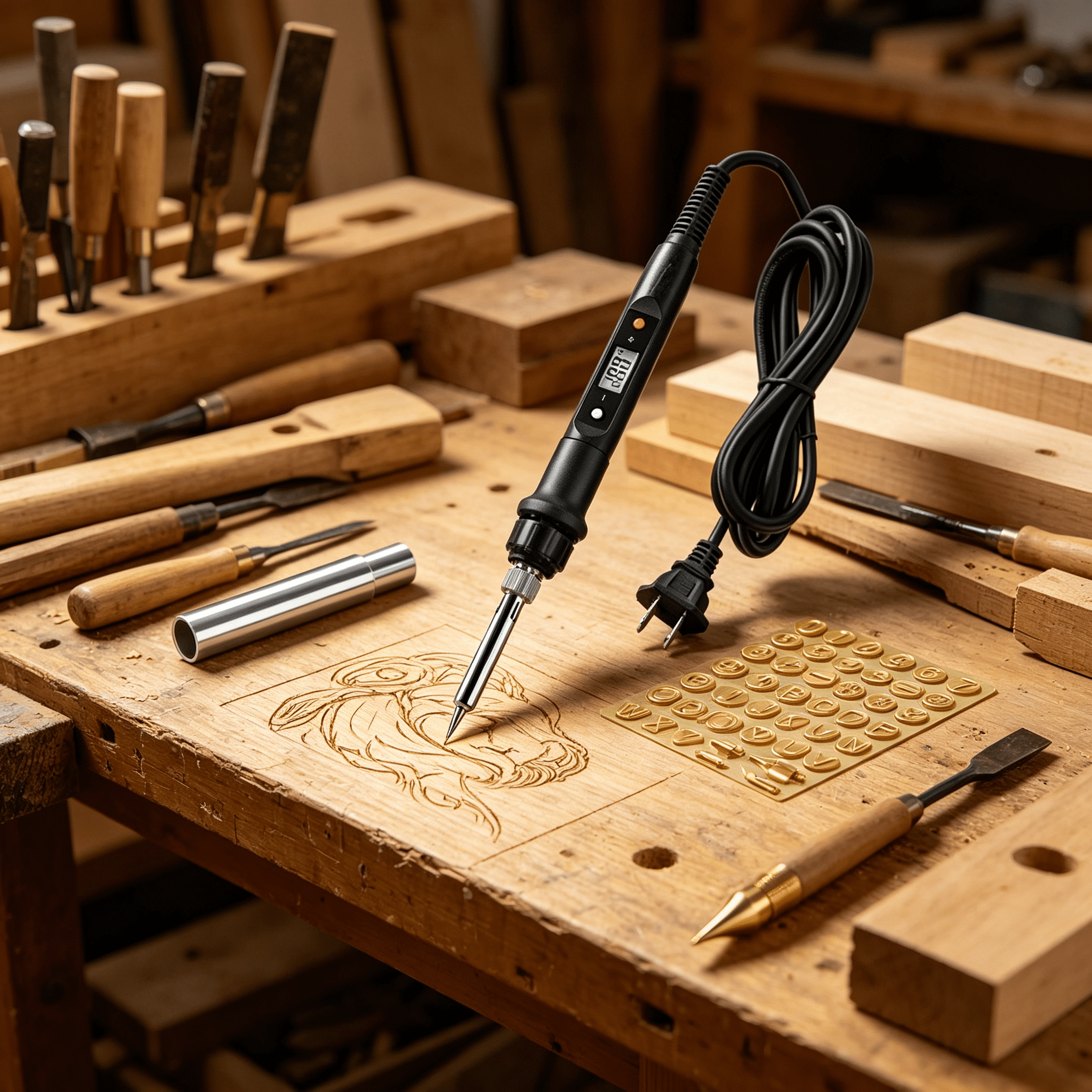 CCOCC 2026 New Hot Stamp Tool,Controllable Engraving Tool Wood Burning Pen,Adjustable Wood Engraver Wood Burner Tool for Beginners Professionals