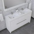thumbnail image 6 of Alya Bath Sortino 60" Wood Double Bathroom Vanity with Acrylic Sink in White, 6 of 7