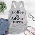 thumbnail image 2 of Coffee & Adventures Tank Top, Ladies Racerback Tank Top, Coffee Tank, Caffeine Espresso Tank, Cafe Tank, Silver Gray, X-Large, 2 of 3
