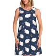 thumbnail image 1 of Disketp Cute Sheep 1 para Vestido sin Mangas para Mujeres, Vestidos de Verano para Mujeres, Casual y Holgado para la Playa, 1 of 7