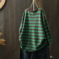 thumbnail image 4 of Sweaters for Women Oversized Crewneck Striped Color Block Spring Fall Knitted Pullover Tops, 4 of 9