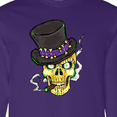 thumbnail image 4 of Inktastic Mardi Gras Skull with Cigar Long Sleeve T-Shirt, 4 of 5