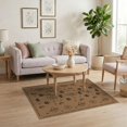 thumbnail image 3 of ODIKA 4'x6' Tan Botanical Estate Washable Area Rug Hexagonal Geometric Folk Art Leaves Traditional Vintage Style Non-Slip, Chair-Friendly, Flatwoven for Home Office, Under Desk, 3 of 7