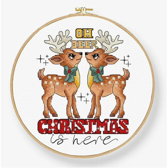 Oh Deer Christmas Is Here L9912 Counted Cross Stitch Kit