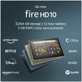 thumbnail image 3 of Fire HD 10 Inch Tablet Full HD, 32GB Black (2021) with Wireless Bluetooth Earbuds, 3 of 6
