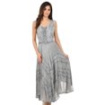 thumbnail image 5 of Sakkas Kevina Stonewashed Rayon Embroidered Dress - Grey - S/M, 5 of 6
