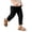 Black, variant on Kids Linen Cropped Pants Elastic Waist Breathable Thin Ankle Trousers, Summer Casual Bottoms Black 170