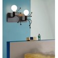 thumbnail image 3 of Aplique de pared creativo retro de hierro Art Deco con base E27 para bar, dormitorio, cocina, restaurante, cafetería y pasillo, color negro., 3 of 3