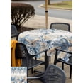 thumbnail image 4 of Blue Eucalyptus Coastal Outdoor Tablecloth - 54x54 Inch Square Dining Table Cover, Beach Starfish Shell Nautical Vintage Waterproof Outdoor Table Cloth with Umbrella Hole & Zipper for Picnic/Patio, 4 of 7
