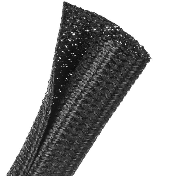 F6N0.50BK-75FT - SELF WRAP FLEX 1/2IN BLK 75FT POLY BRAIDED F6N WOVEN SLEEVING