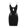 thumbnail image 4 of KOMOO Women Spaghetti Strap Dress Hollow Out Tie-Up Sling Bodycon Dress Sleeveless Backless Dress, 4 of 7