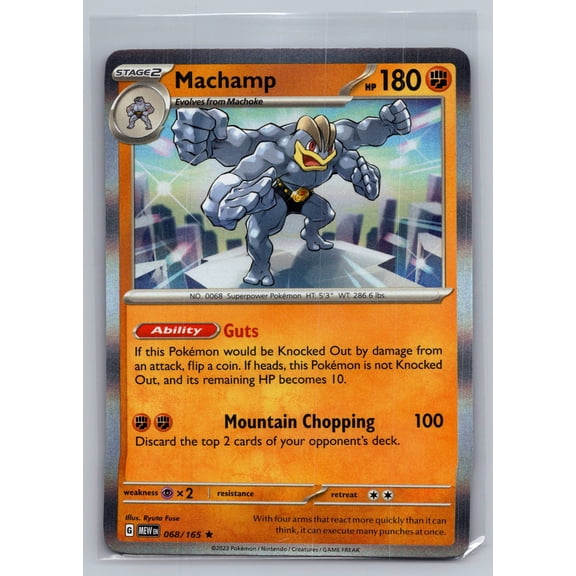 Collectible Machamp 68/165 Scarlet & Violet 151 Rare Holo English Pokemon TCG Trading Card 2023
