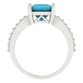 thumbnail image 4 of 2.44ct princess cut turquoise 18k white gold Bridal Wedding Engagement Promise Anniversary Ring for Women size 6.25, 4 of 7