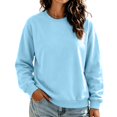 thumbnail image 2 of Women's No Hood Sweatshirts Crew Neck Long Sleeve Solid Pullover Sweatshirts Spring Fall Loose Causal Sweatshirts, 3XL, 2 of 4