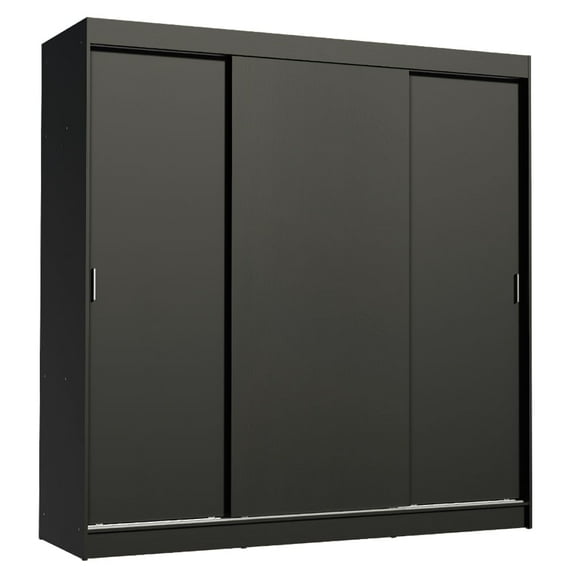 Ropero Closet Madesa Reno 3 Puertas Corredizas Negro