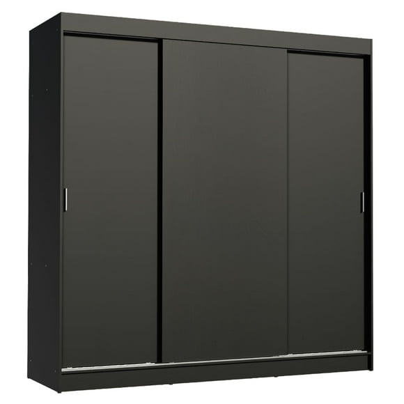 Ropero Closet Madesa Reno 3 Puertas Corredizas Negro
