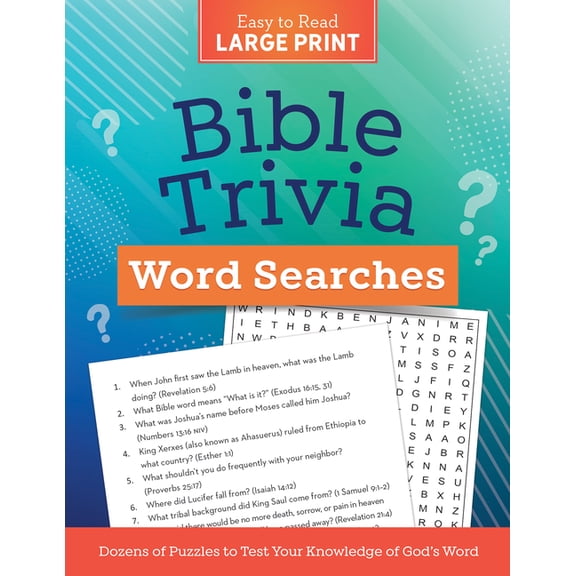 Bible Trivia Word Searches Large Print: Dozens of Puzzles to Test Your Knowledge of God's Word, (Paperback)