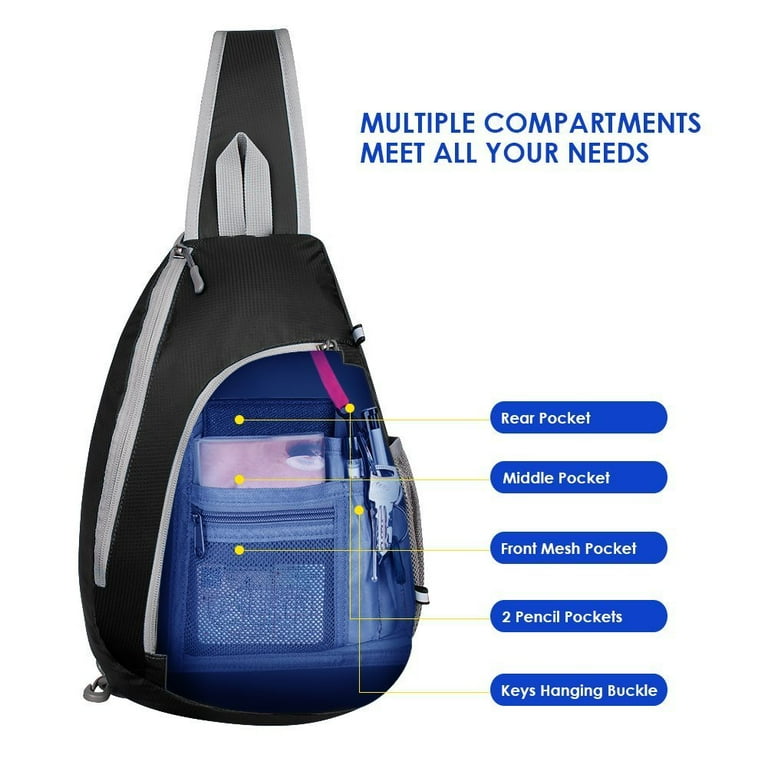 Waterfly Sling Backpack Crossbody Bag 7L Nylon Shoulder Bag for