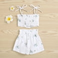thumbnail image 4 of Caoirhny Girls Floral Print Clothes Set, Irregular Hem Sleeveless Cropped Tops + Short Pants for Summer, 4 of 10