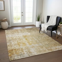 Addison Rugs Chantille Indoor/Outdoor Geometric Gold Washable Rectangle Rug, 10' x 14'