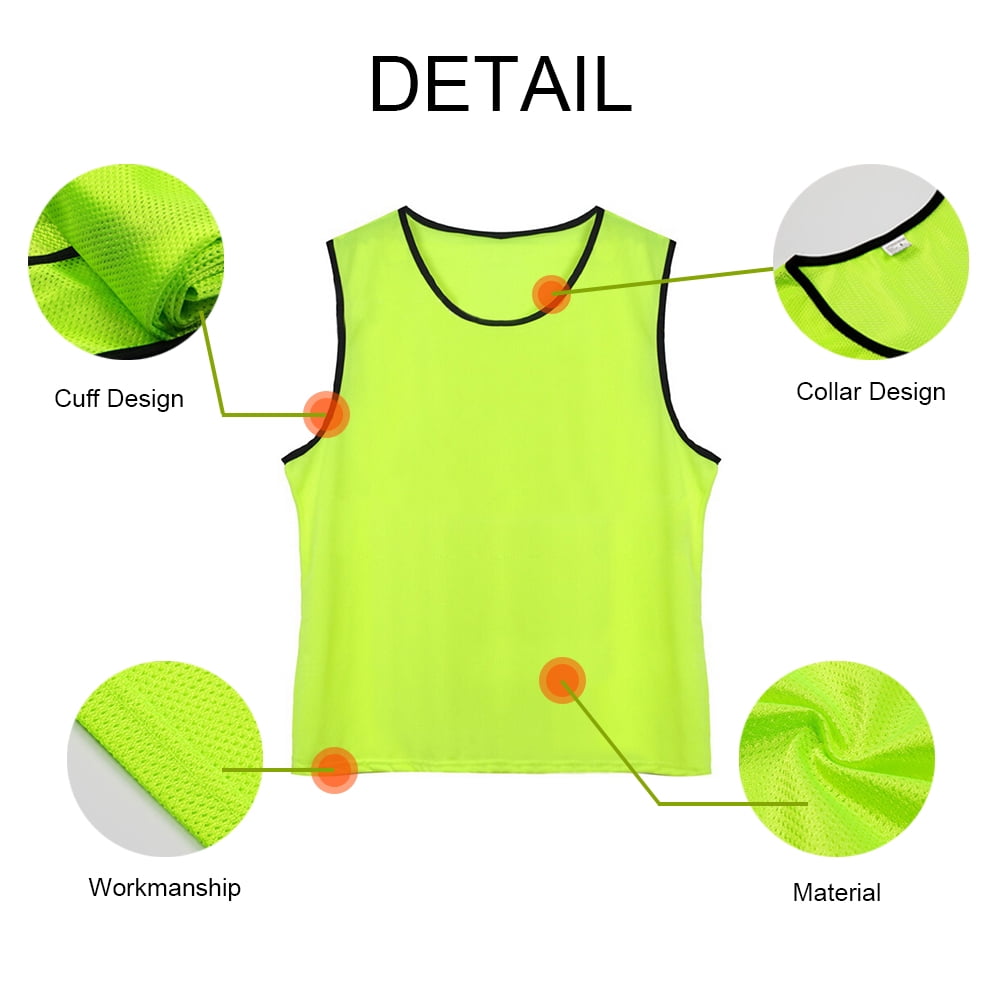 Set Da 24 Pettorine Da Allenamento In Nylon Con 48 Numeri Termoadesivi – Gilet Sportivi Traspiranti Per Calcio, Pallavolo, Basket (Giallo/Blu)