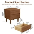 thumbnail image 3 of Muwuele Solid Wood Nightstand, Walnut Nightstand with 2 Drawers, Mid Century Modern Night Stand, Small Bedside Table for Bedroom, Dorm and Living Room, 3 of 10