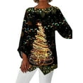 thumbnail image 1 of LilyLLL Plus Size Womens Long Sleeve Crew Neck Christmas Irregular Tunic Blouse Tops, 1 of 2