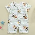 thumbnail image 2 of Gubotare Romper Boy Baby Boy Girl Short Sleeve Rompers Comfy Summer Jumpsuit Size 12-18 Months (Green,12-18 Months), 2 of 4