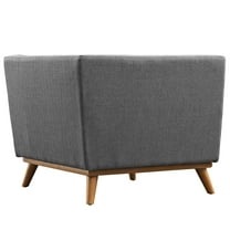 Modway Engage Upholstered Fabric and Wood Corner Chair in Gray