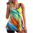 thumbnail image 1 of Traje de baño de 2 piezas con tirantes finos para mujer, traje de baño femenino con cuello redondo y cintura alta a la moda, traje de baño tipo 5 XXL, 1 of 5