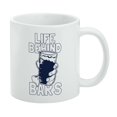 thumbnail image 1 of Life Behind Bars Drinking Funny Humor White Mug, 1 of 5